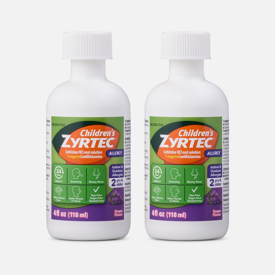 Children's Zyrtec 1 mg Grape Syrup, 4 fl oz. (2-Pack), , large image number 0