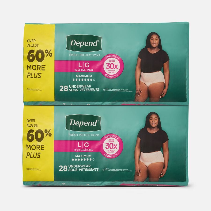 Depend FIT-FLEX Underwear, Maximum Absorbency, Large, 28 ct. (2-Pack), , large image number 0