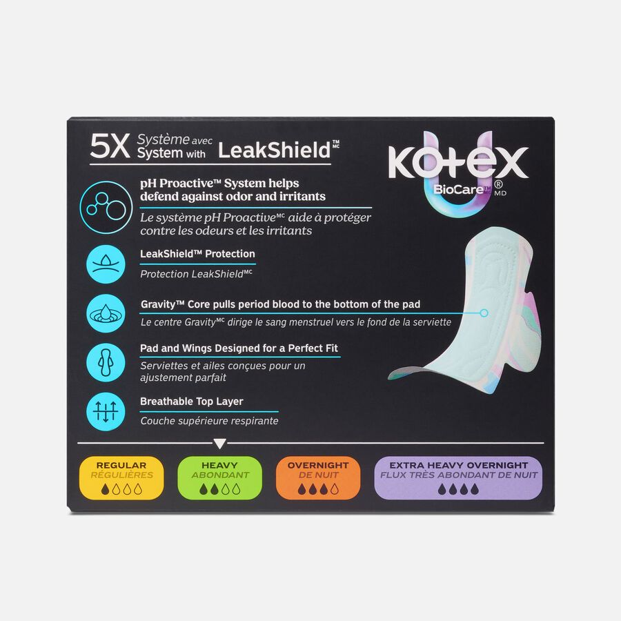 Kotex&reg; BioCare&trade; Ultra Thin Pads with Wings, Heavy Absorbency, 12 ct., , large image number 1