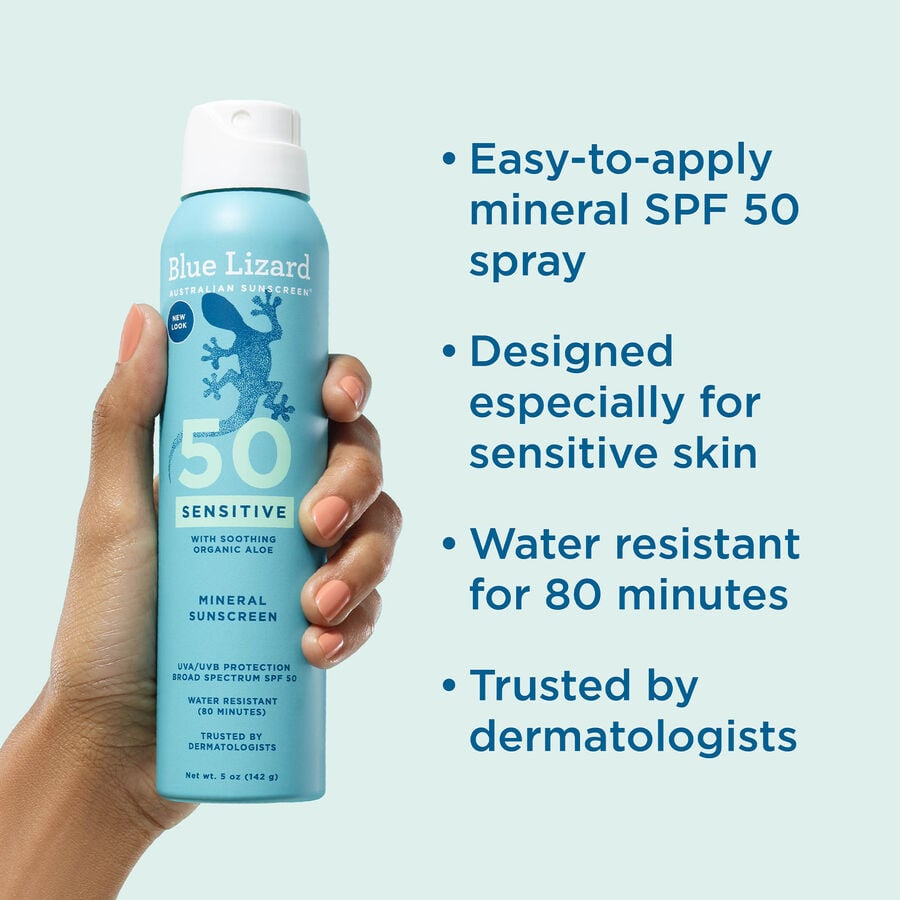 Blue Lizard  Sensitive Sunscreen SPF 50 Spray, 5 oz., , large image number 2