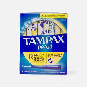 Tampax Pearl Tampons, Regular Absorbency, 18 ct.