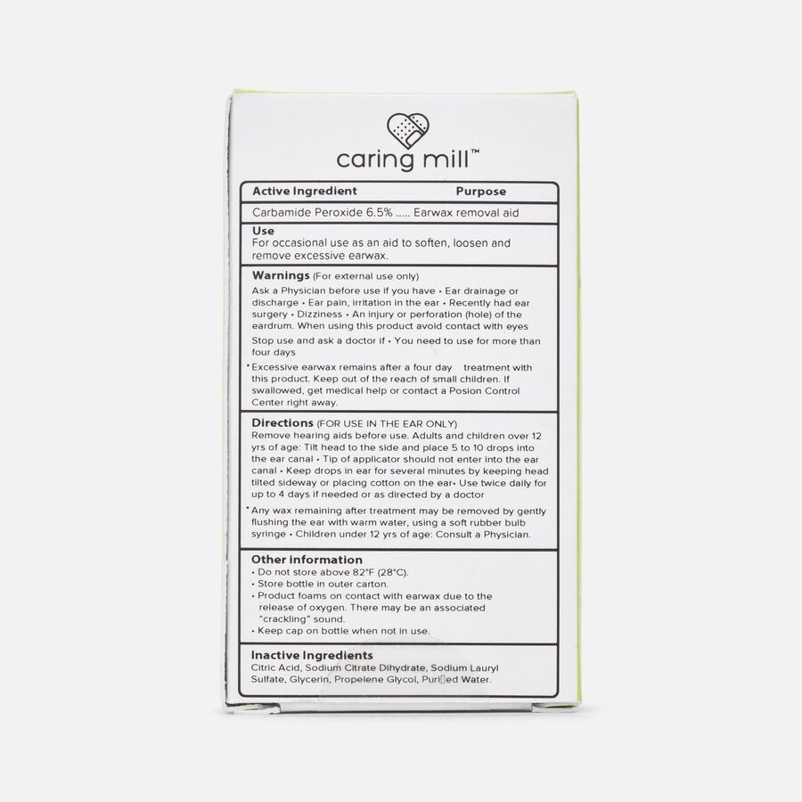 Caring Mill&trade; Ear Wax Removal Drops 6.5% Carbamide Peroxide, 0.5 oz. (2-Pack), , large image number 1