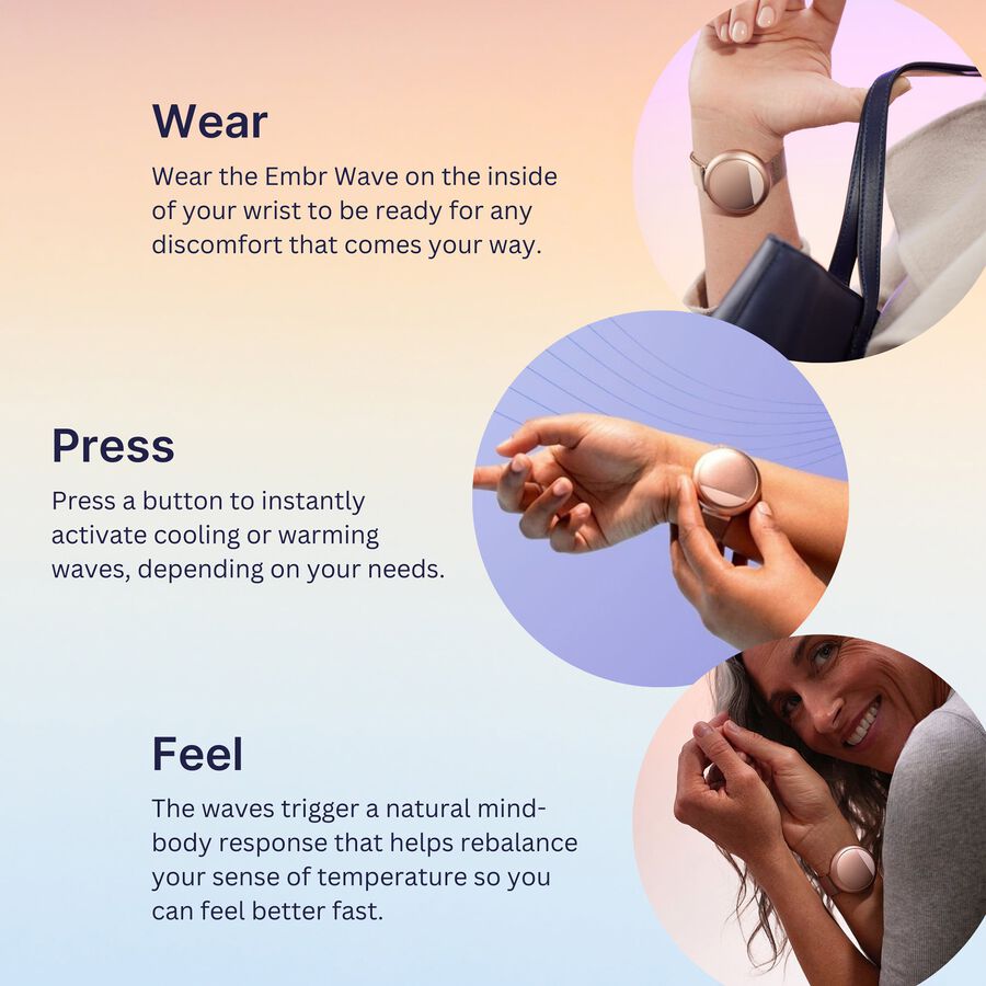 Embr Wave Hot Flash Relief Wristband, Rose Gold, Rose Gold, large image number 2