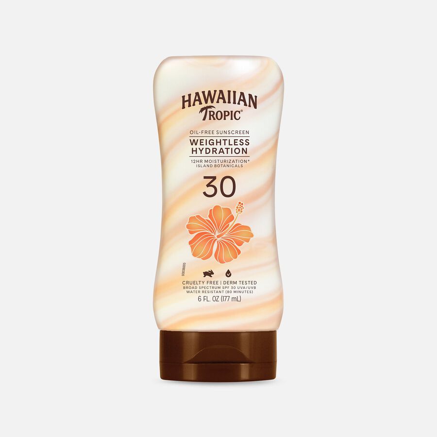 Hawaiian Tropic Silk Hydration Weightless Lotion Sunscreen SPF 30, 6 oz., , large image number 0