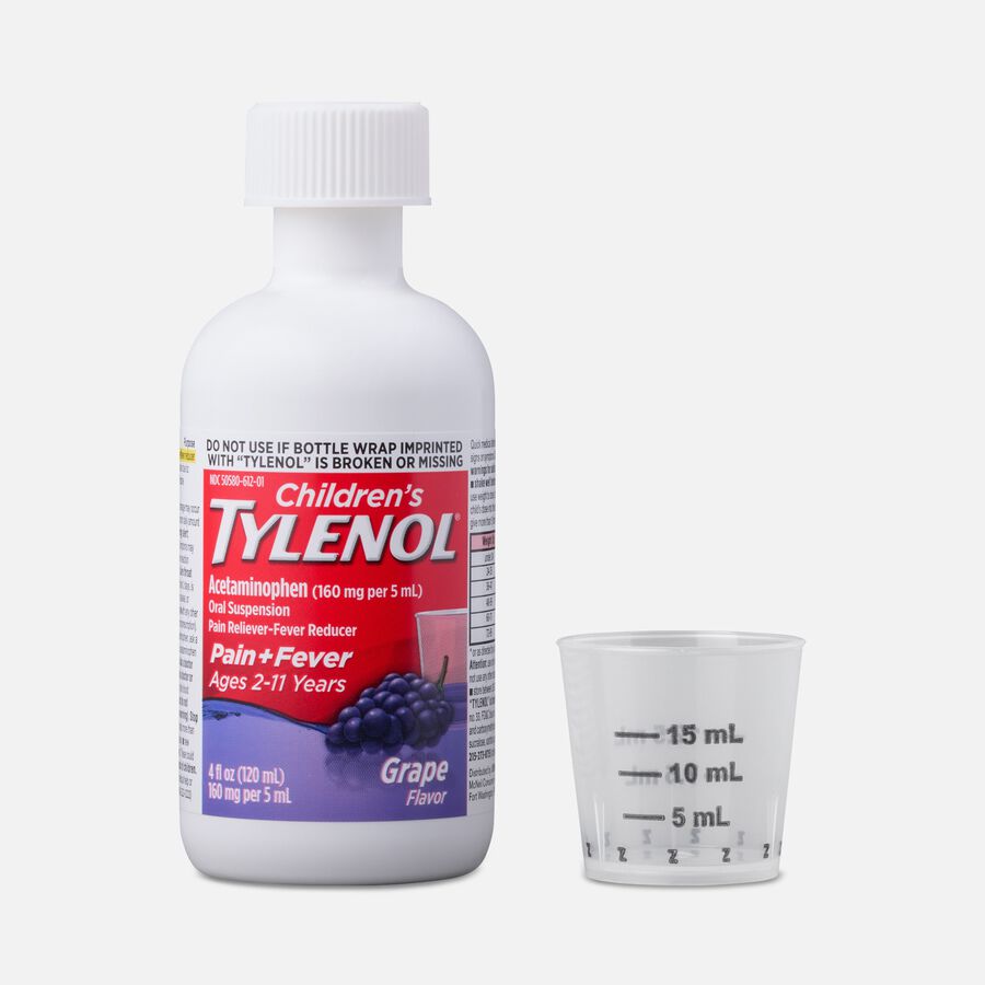 Children's Tylenol Fever Reducer & Pain Reliever, Ages 2-11, Grape Splash, 4 fl oz., , large image number 3