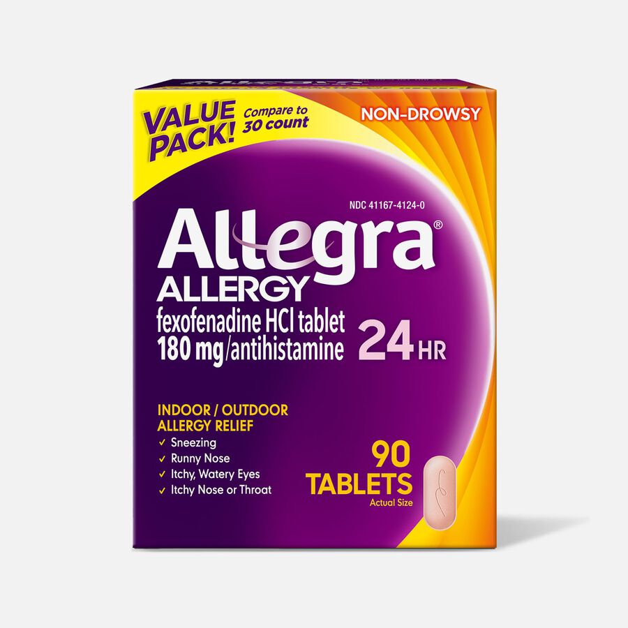 Allegra 24-Hour Indoor & Outdoor Allergy Relief Tablets, 90 ct., , large image number 0