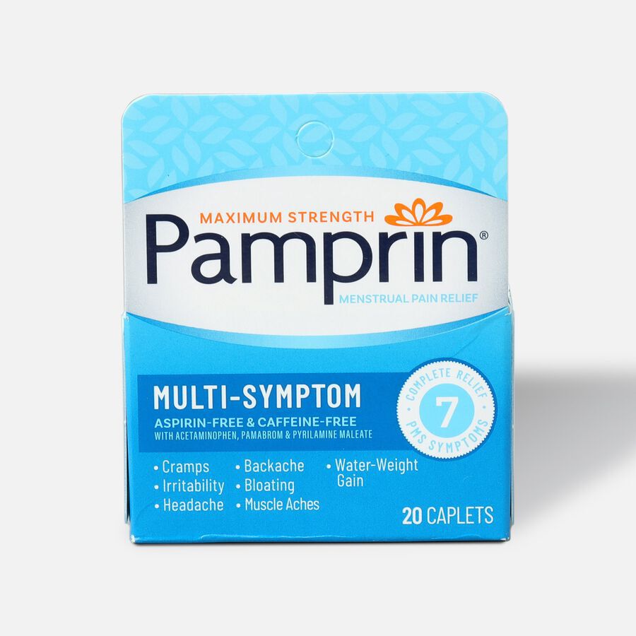 Pamprin Maximum Strength Multi-Symptom Menstrual Pain Relief, 20 ct., , large image number 0