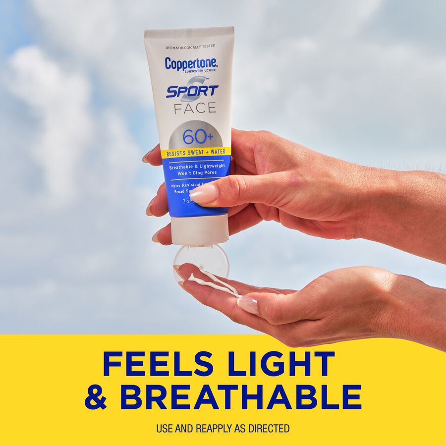 Coppertone Sport Face Sunscreen Lotion, SPF 60+,  2.5 fl oz., , large image number 2