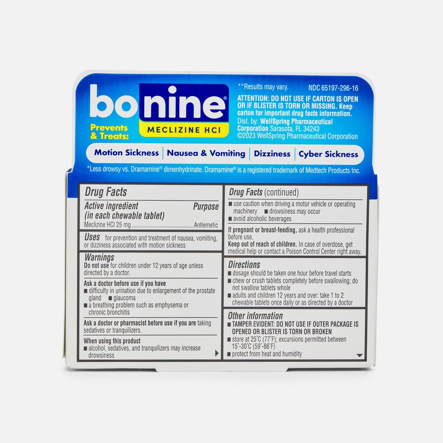 Bonine&reg; Motion Sickness Tablets, Raspberry, 16 ct., , large image number 1