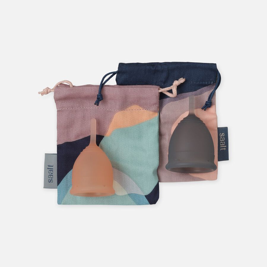 Saalt Soft Menstrual Cup, Duo Pack, Desert Blush, Small and Mist Grey, Regular, , large image number 0