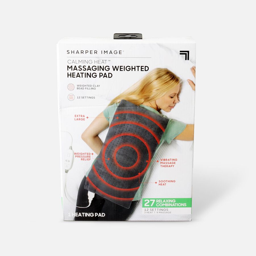 Sharper Image&reg; Calming Heat Massaging Weighted Heating Pad, 12&rdquo; x 24&rdquo;, 4 lbs, , large image number 1
