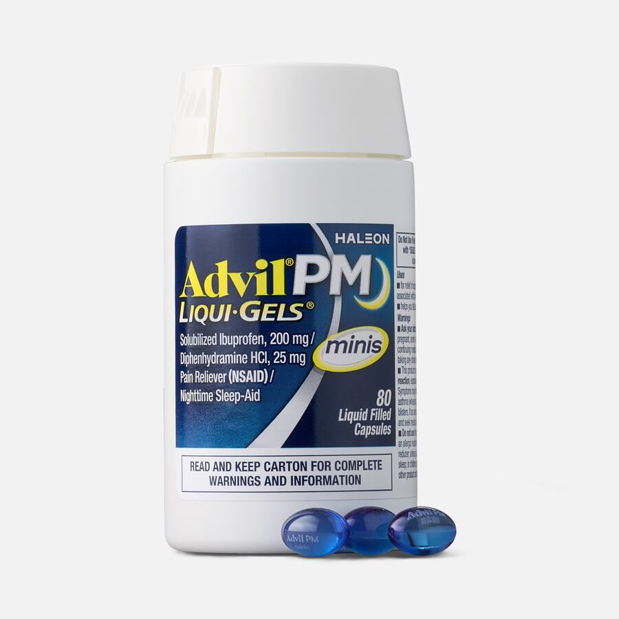 Advil PM Pain Reliever & Sleep Aid Liqui-Gel Minis, 80 ct., , large image number 3