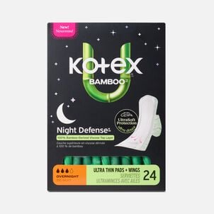 Kotex&reg; Bamboo Ultra Thin Overnight Pads with Wings, 24 ct.