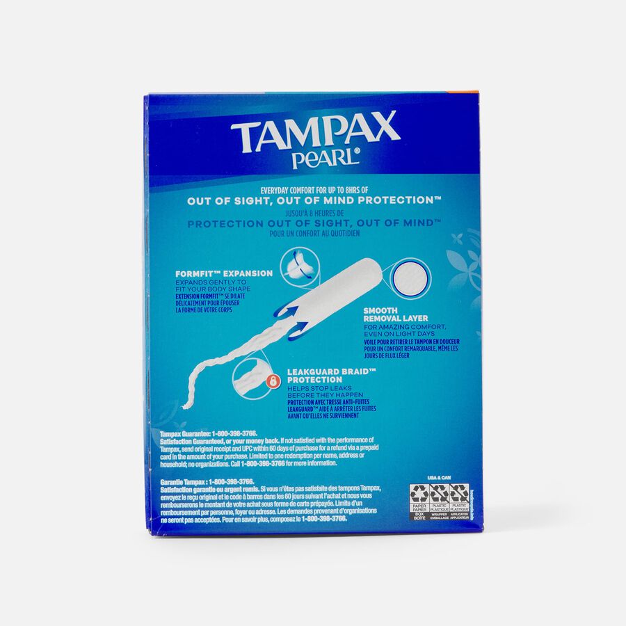 Tampax Pearl Tampons, Regular Absorbency, 18 ct., , large image number 1