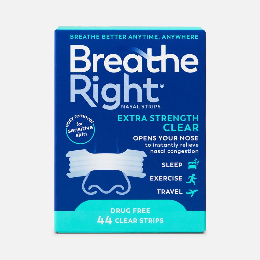 Breathe Right Clear Nasal Strips, Extra Strength, 44 ct., , large image number 0