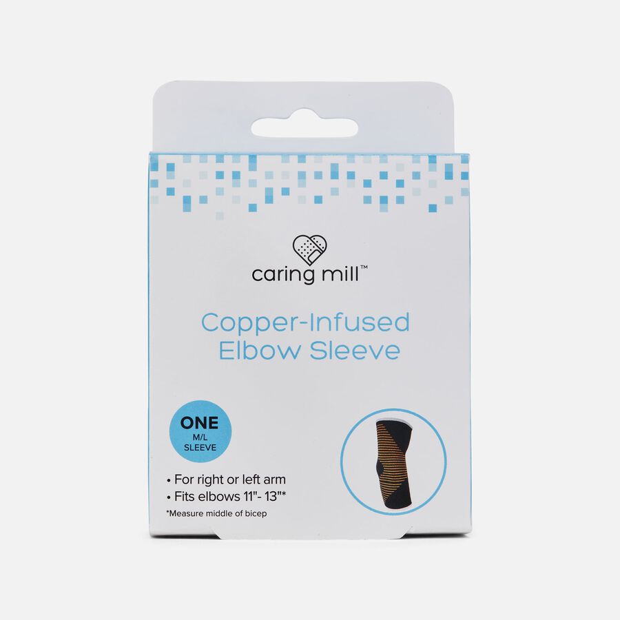 Caring Mill&trade; Copper-Infused Elbow Compression Sleeve, M/L, , large image number 0