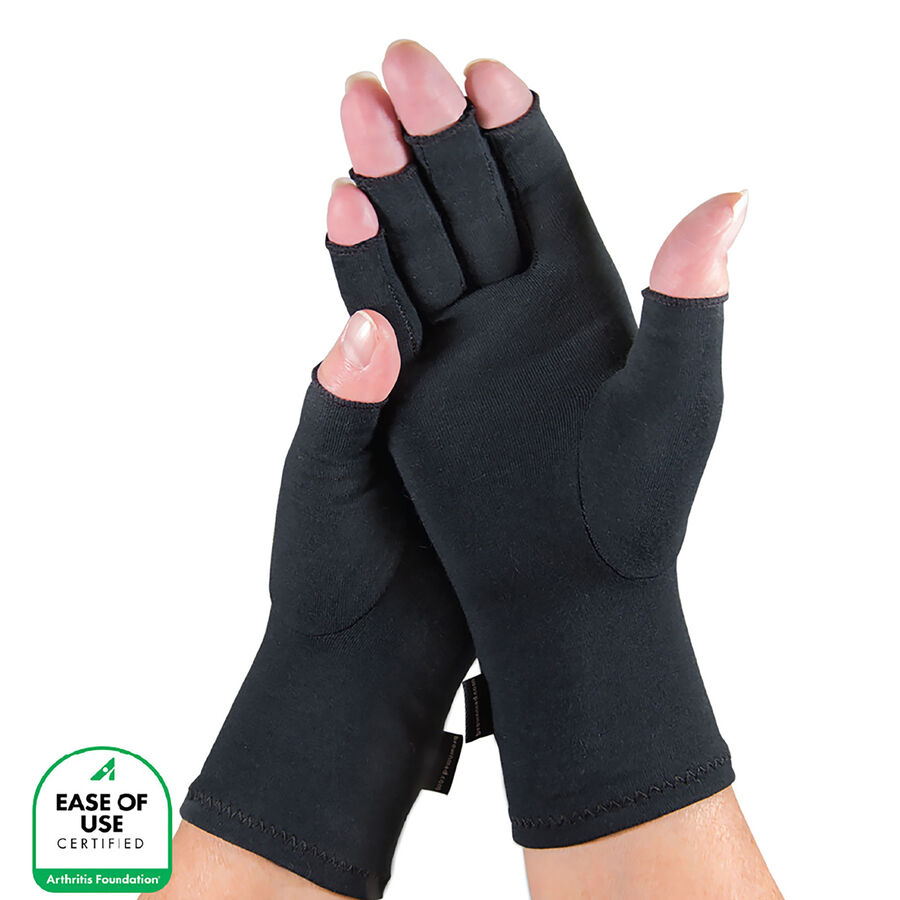 IMAK Compression Arthritis Gloves, Black, Large, Black, large image number 1