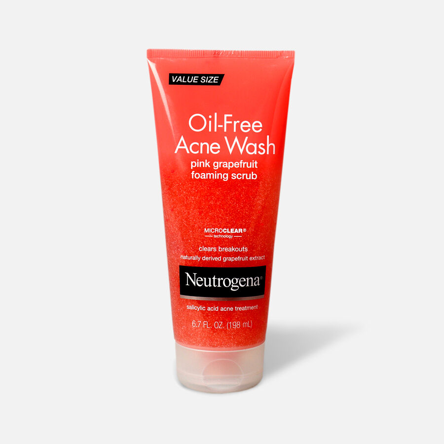 Neutrogena Pink Grapefruit Oil-Free Foaming Acne Scrub, 6.7 fl oz., , large image number 0