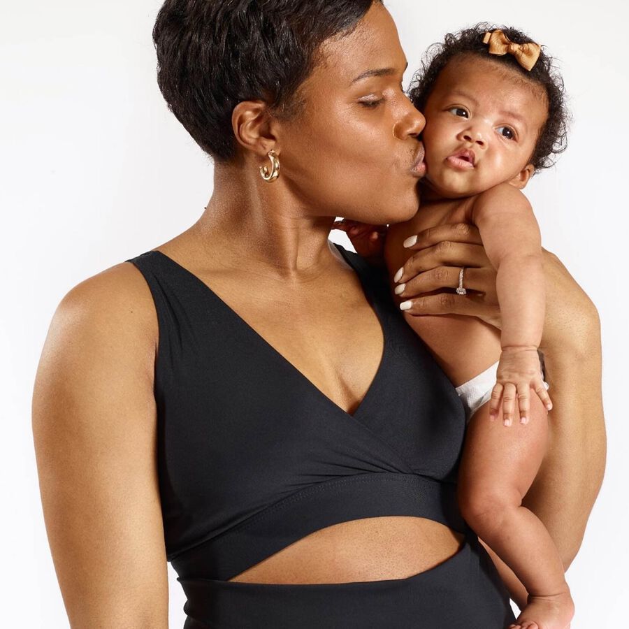 Nyssa FourthWear Postpartum Recovery Bralette & Breast & Chest Ice/Heat Packs, Black, S/M, , large image number 1