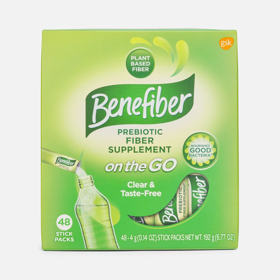 Benefiber On the Go Prebiotic Fiber Supplement Powder for Digestive Health, Unflavored, 48 ct., , large image number 0