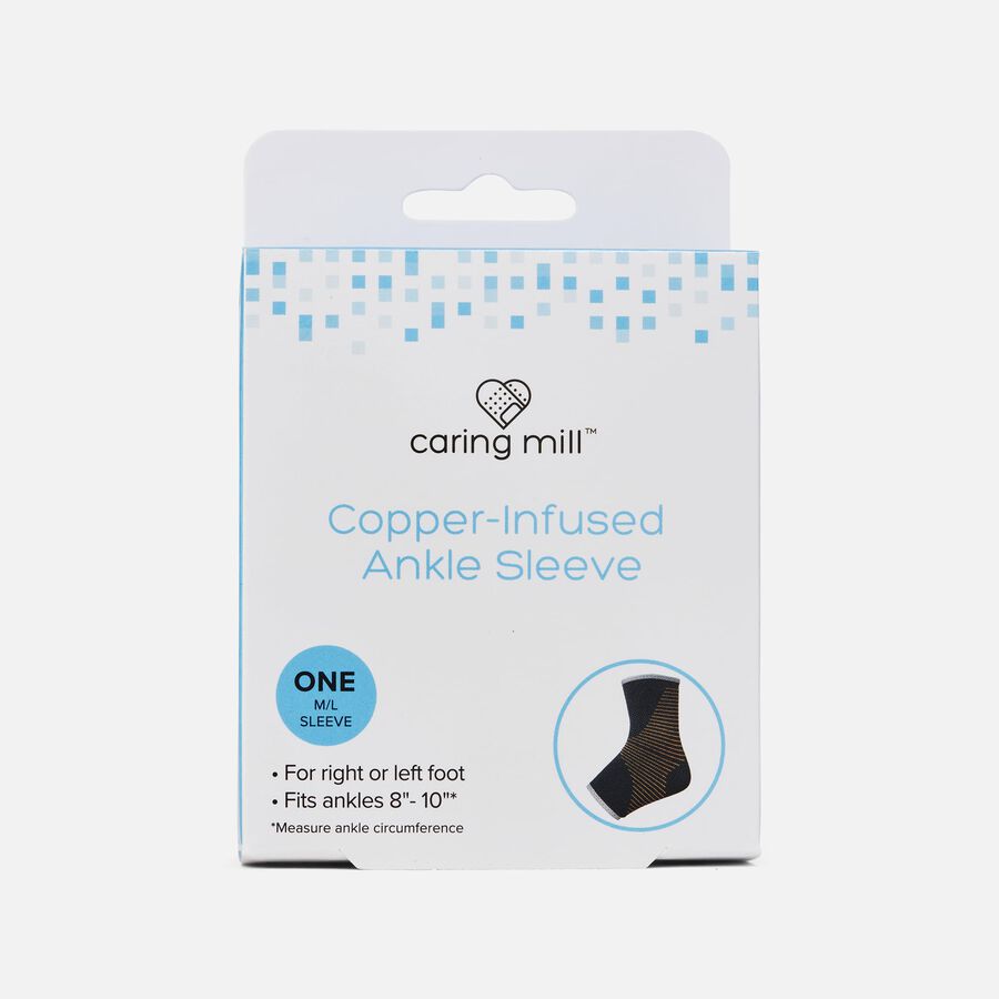 Caring Mill&trade; Copper-Infused Ankle Brace Compression Sleeve, M/L, , large image number 0