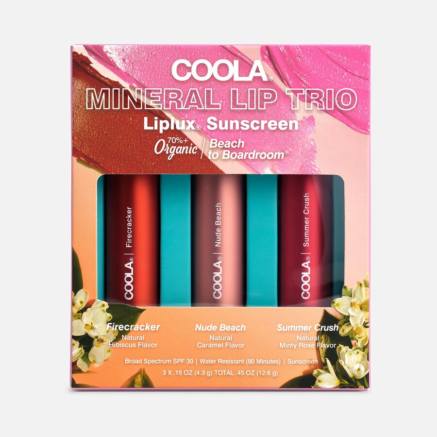 COOLA From Beach To Boardroom Tinted Mineral Liplux Trio, SPF 30, .45 oz., , large image number 0