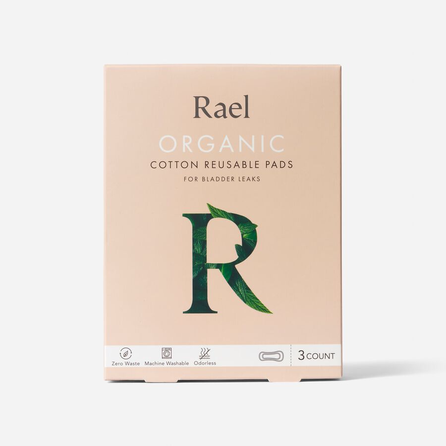 Rael Organic Cotton Reusable Pads for Bladder Leaks, Regular/Nude, 3 ct., , large image number 0
