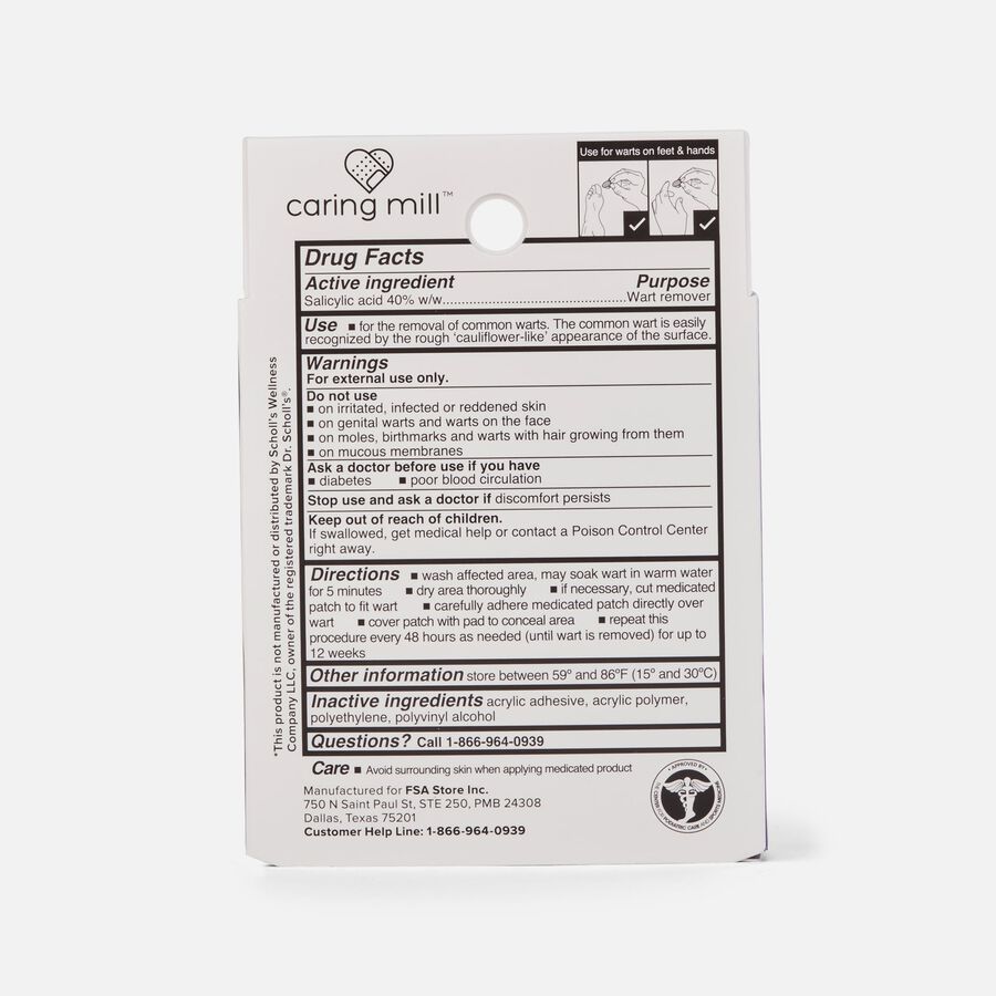 Caring Mill&trade; Wart Remover Medicated Discs,18 ct. Medicated Patches and 20 Concealing Pads, , large image number 1