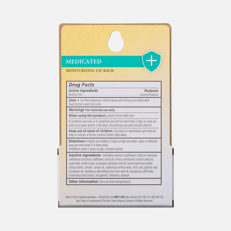 Burt&rsquo;s Bees Medicated Lip Balm, 2-Pack, 0.15 oz., , large image number 1