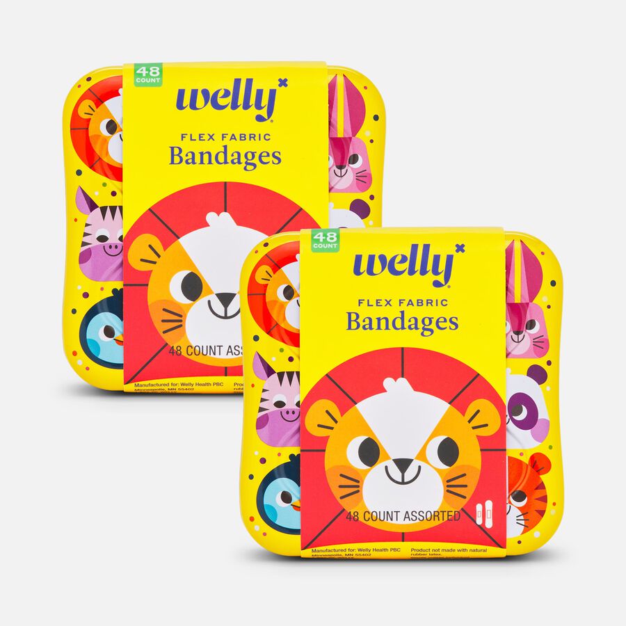 Welly Flex Fabric Bandages, Zoo Animals, 48 ct. (2-Pack), , large image number 0