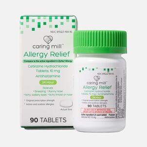 Caring Mill&trade; 24-Hour Allergy Relief Cetirizine Hydrochloride Tablets, 10mg, 90 ct
