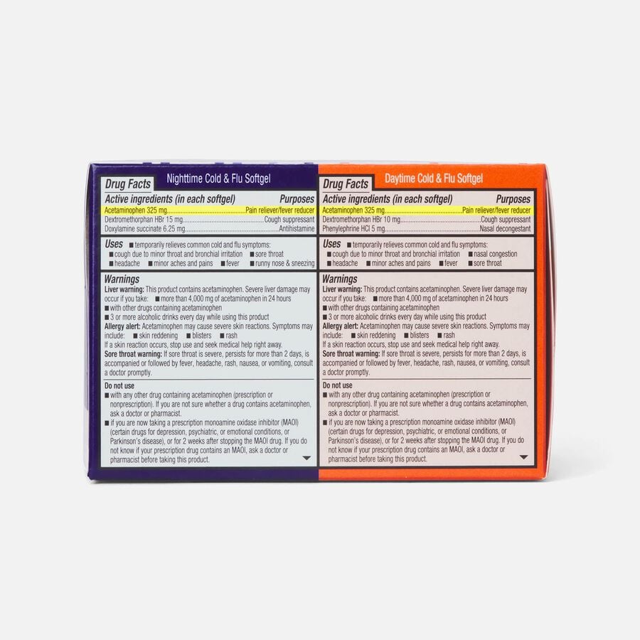 Caring Mill&trade; Day/Night Multi-Symptom Cold & Flu Relief Combo Softgels, 48 ct., , large image number 1