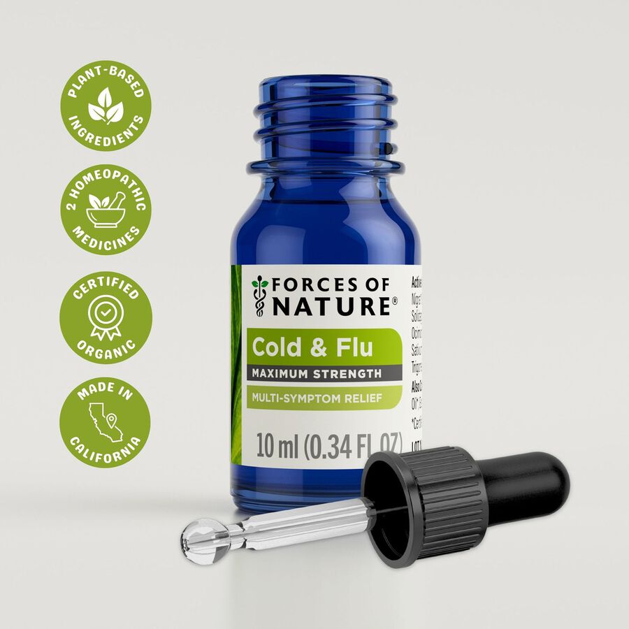 Forces of Nature Cold and Flu Maximum Strength Sublingual Drops, 10ml, , large image number 3