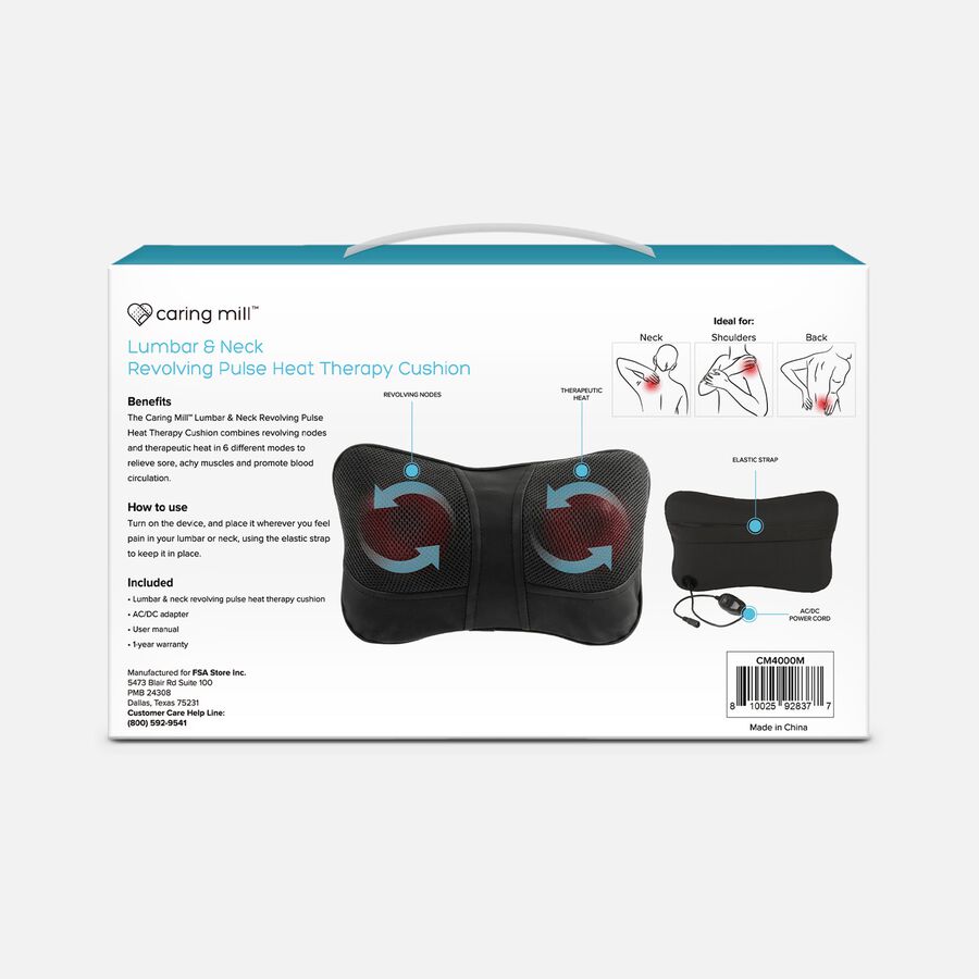 Caring Mill&trade; Lumbar & Neck Revolving Pulse Heat Therapy Cushion, , large image number 1