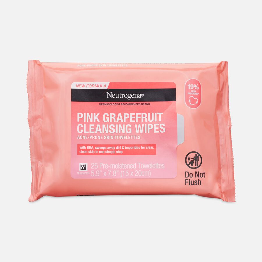 Neutrogena Pink Grapefruit Cleansing Wipes, 25 ct., , large image number 0