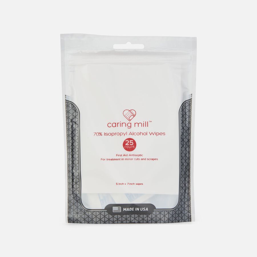 Caring Mill&trade; Travel Alcohol Wipes, 25 ct., , large image number 0