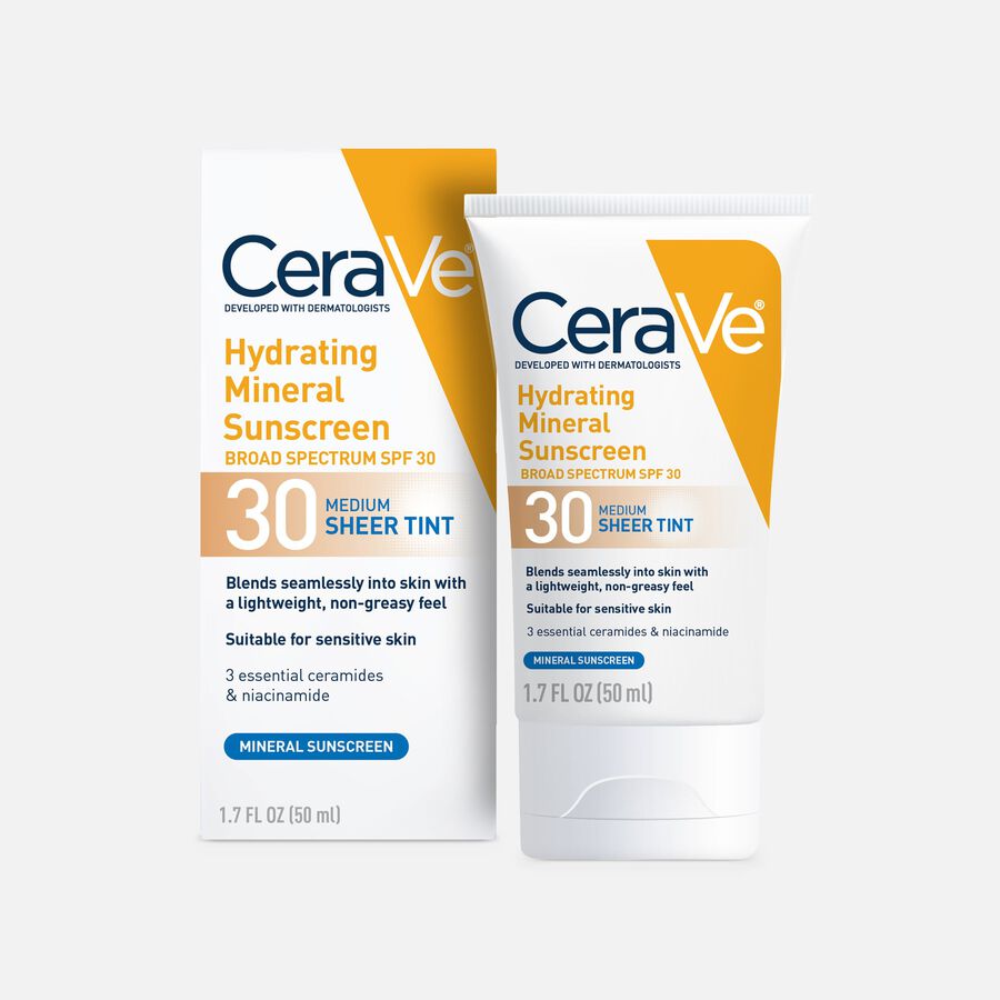 CeraVe Hydrating Mineral Tinted Sunscreen, SPF 30, 1.7 fl oz., , large image number 1