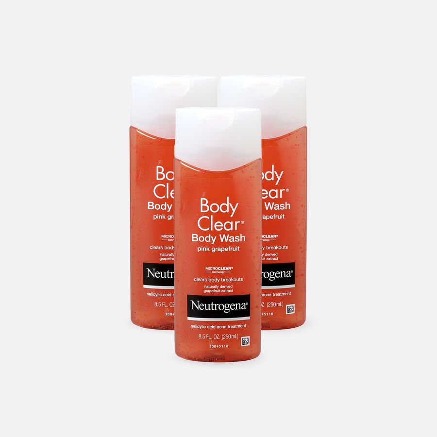 Neutrogena Body Clear Pink Grapefruit Body Wash, 8.5 oz. (3-Pack), , large image number 0