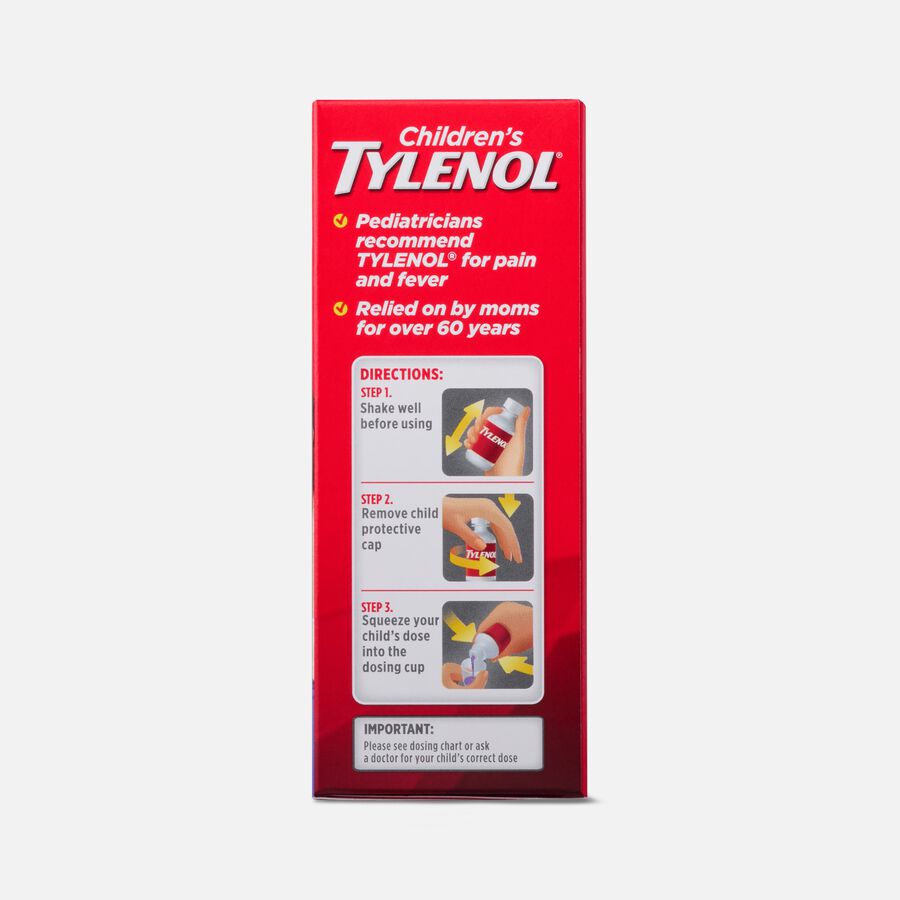 Children's Tylenol Fever Reducer & Pain Reliever, Ages 2-11, Grape Splash, 4 fl oz., , large image number 2
