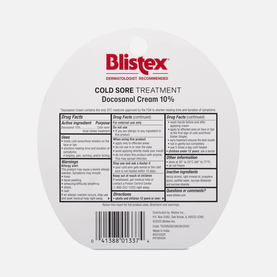 Blistex Cold Sore Treatment, 0.07 oz., , large image number 1