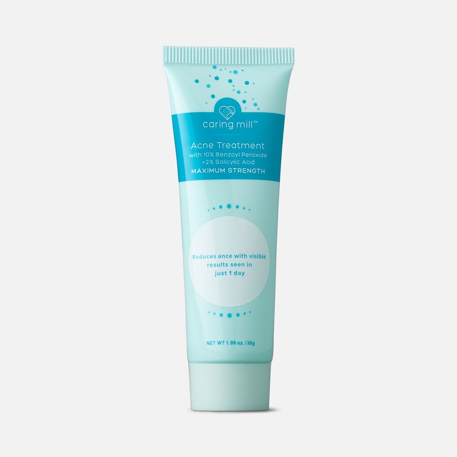 Caring Mill&trade; Acne Treatment, 10% Benzoyl Peroxide + 2% Salicylic Acid, 1.06 oz, , large image number 0