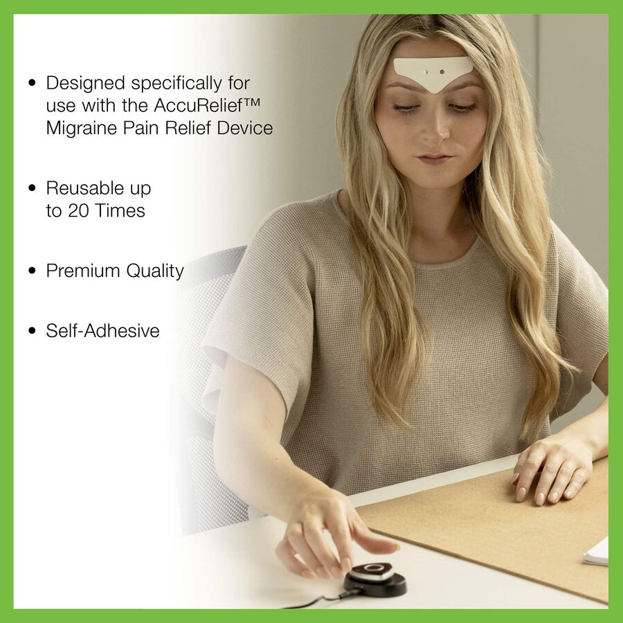 AccuRelief&trade; Migraine Pain Relief Replacement Electrode Pads, 4-Pack, , large image number 3
