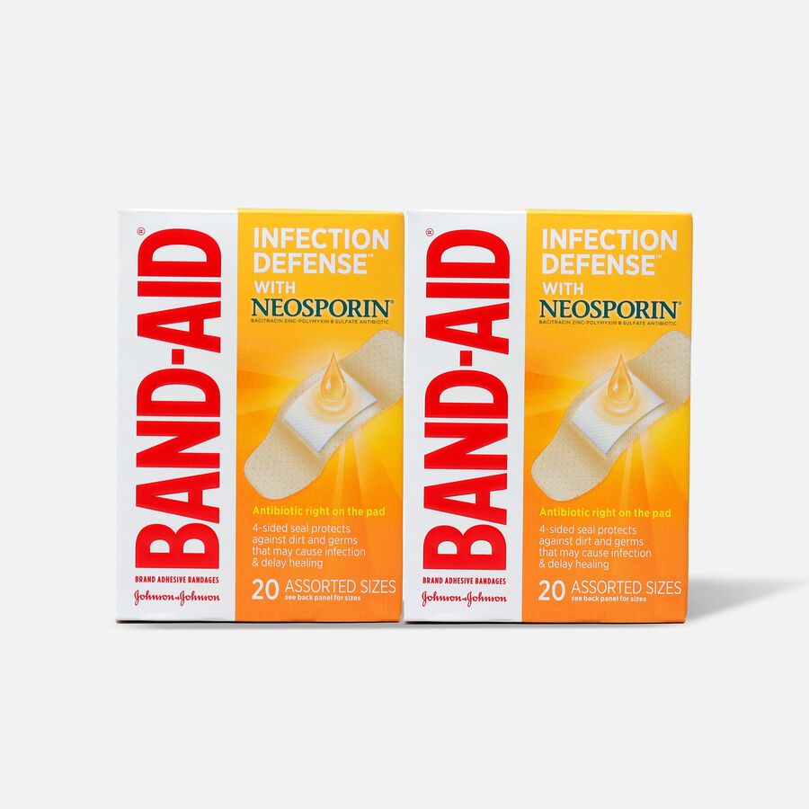 BAND-AID&reg; Bandages with Neosporin Antibiotic Ointment, Assorted Sizes, 20 ct. (2-Pack), , large image number 0