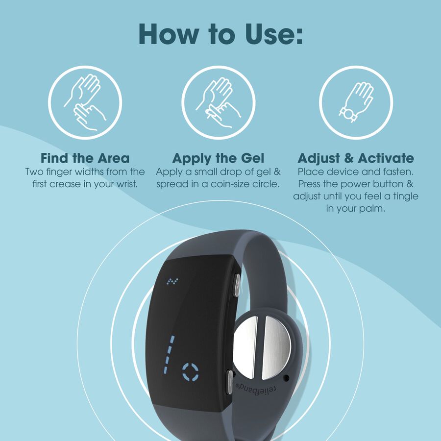 Reliefband Premier for Nausea Relief, Charcoal Grey, Charcoal Grey, large image number 2