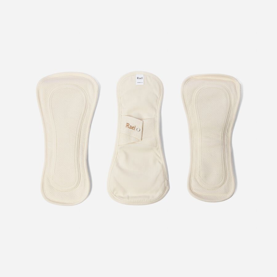 Rael Organic Cotton Reusable Pads for Bladder Leaks, Regular/Nude, 3 ct., , large image number 1