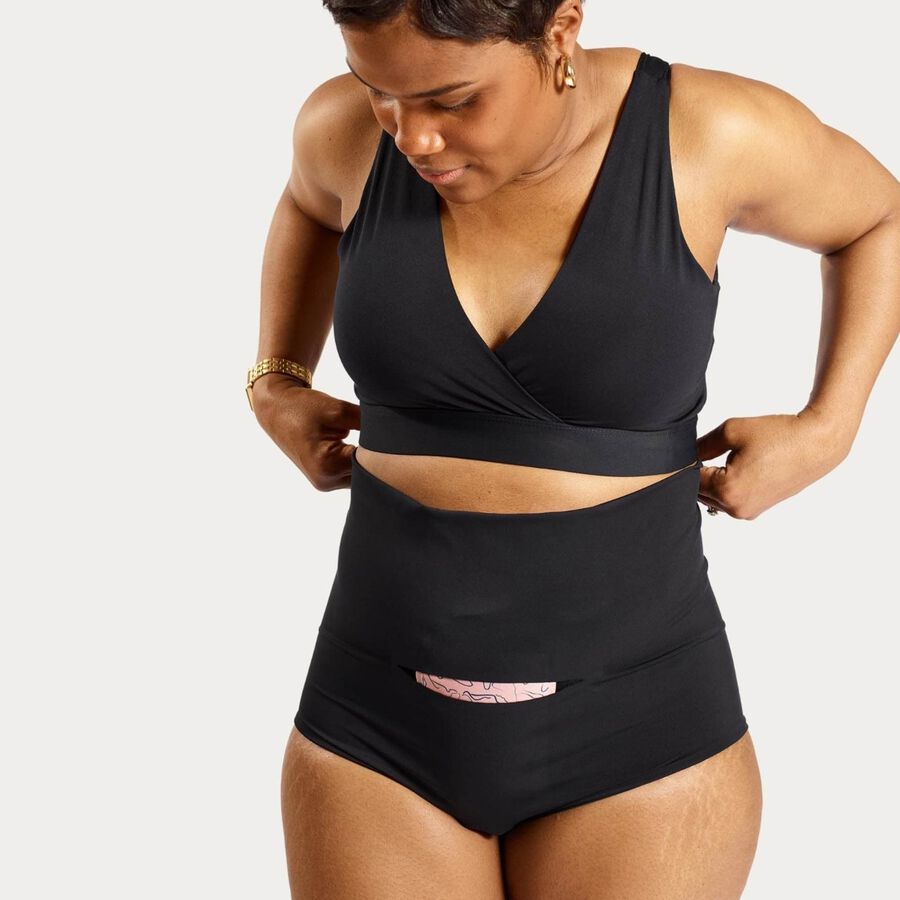 Nyssa FourthWear Postpartum Recovery Underwear & Between Legs Ice/Heat Pack, Black, S/M, , large image number 1