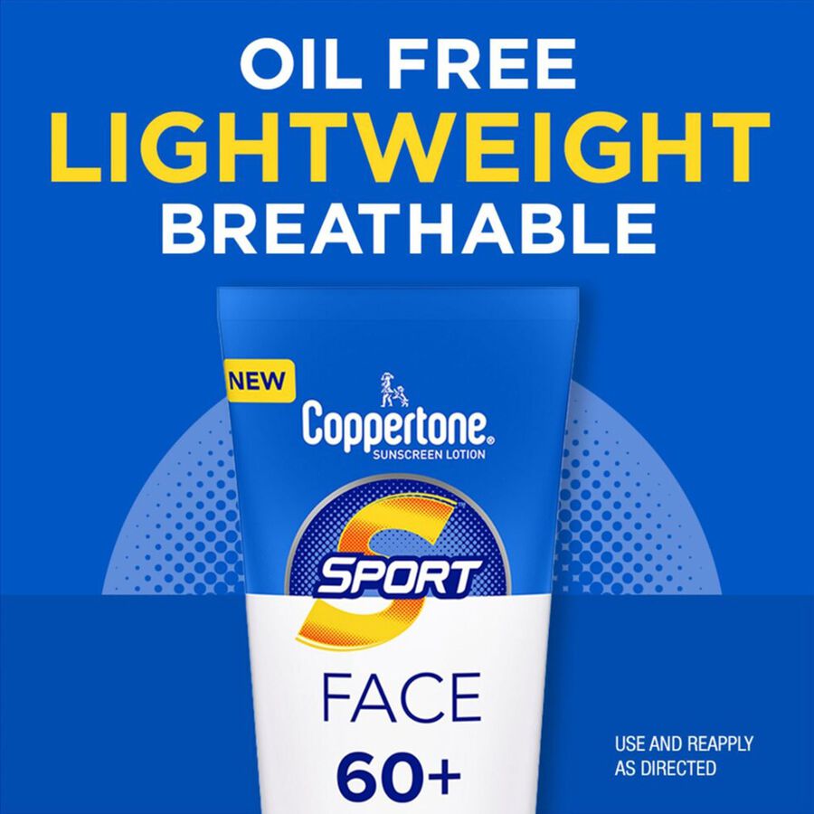 Coppertone Sport Face Sunscreen Lotion, SPF 60+,  2.5 fl oz., , large image number 3