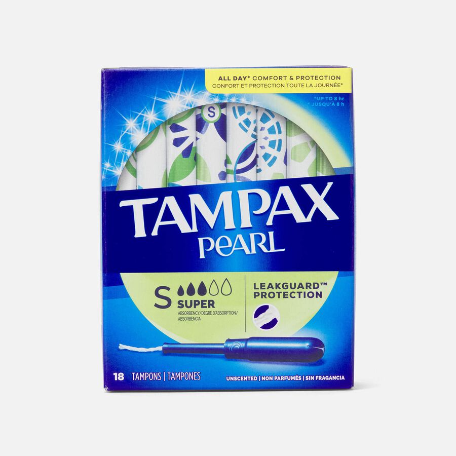 Tampax Pearl Tampons, Super Absorbency, 18 ct., , large image number 0