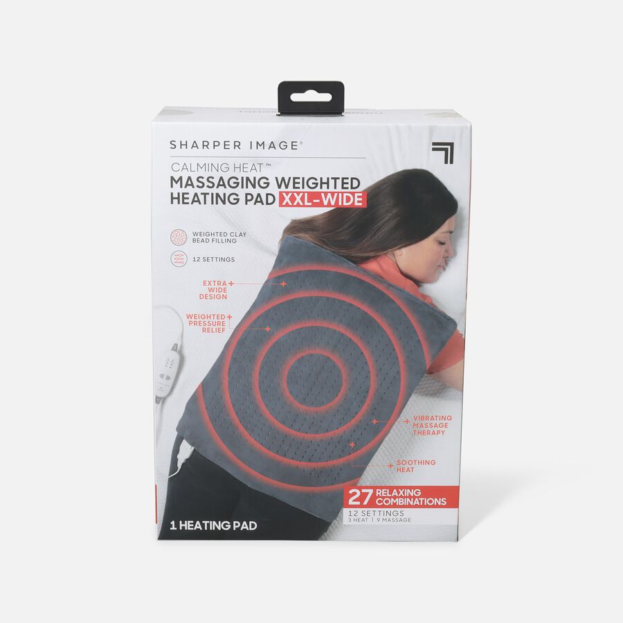 Sharper Image Calming Heat Massaging Weighted Heating Pad, XXL-Wide, , large image number 0