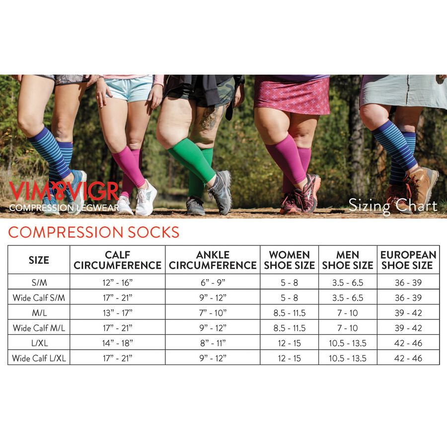 VIM & VIGR Solid Moisture-Wick Nylon Compression Socks, Cashew, 30-40 mmHg, , large image number 3